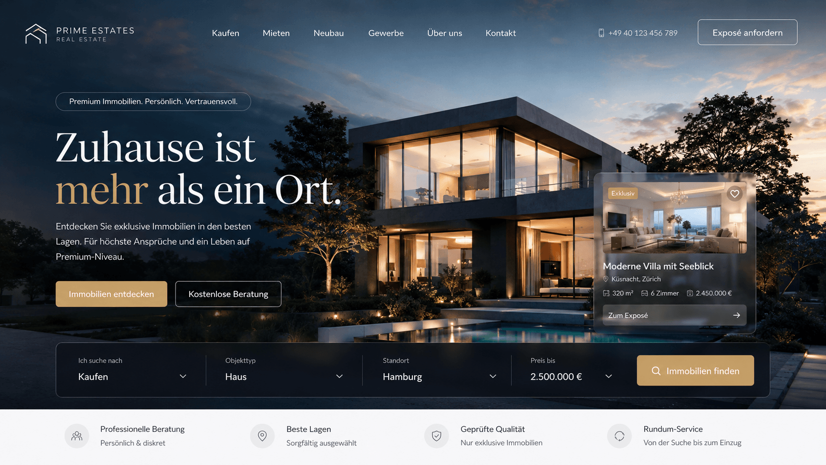 Premium Makler-Landingpage